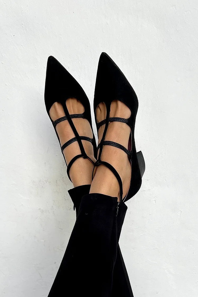Strappy Low Heel Dress Shoes for Women