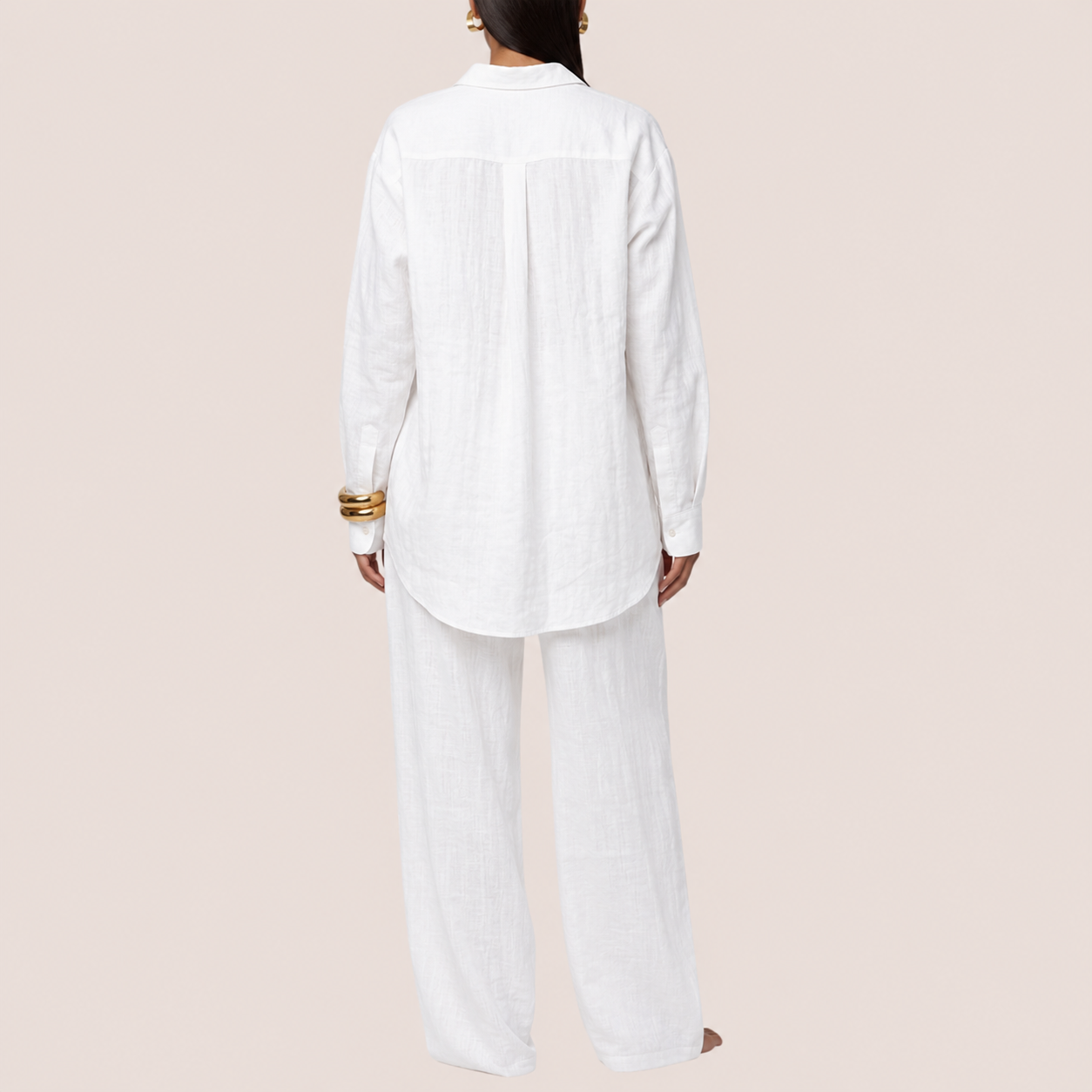 Elle | Women's 2 Piece Long Sleeve Wide Legs Pants Set