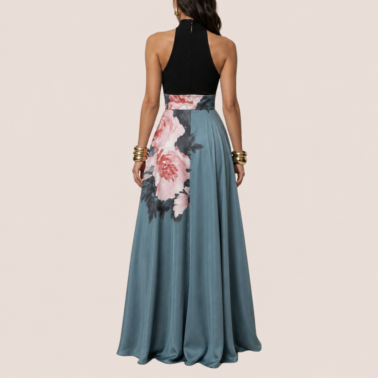 Giselle | Floral Sleeveless A-Line Maxi Dress