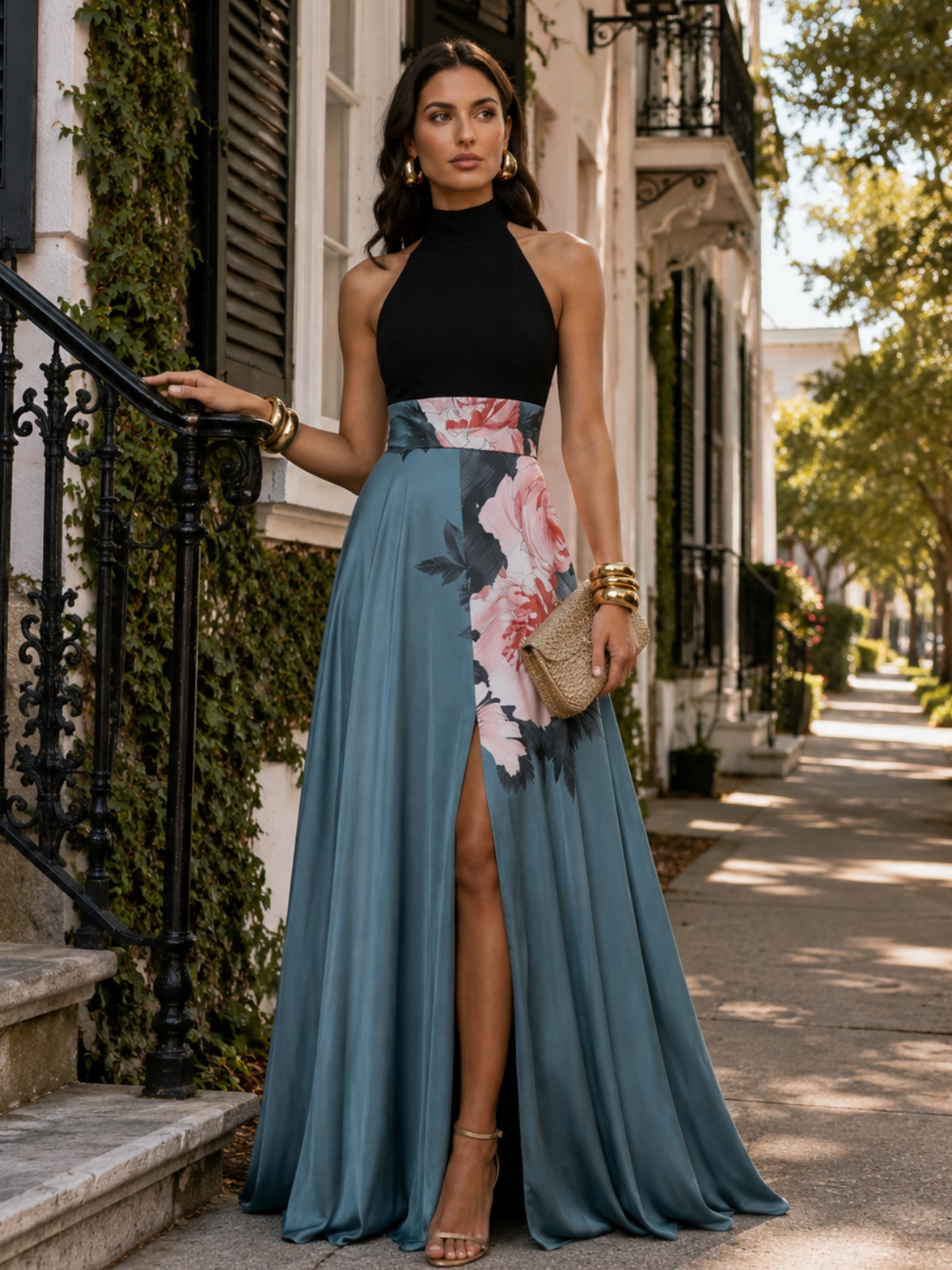 Giselle | Floral Sleeveless A-Line Maxi Dress