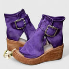 Orthopedic Boho Wedge Open-Toe Booties