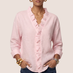 Harper | Women's Ruffle Trim Long Sleeve Blouse