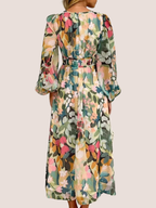 Kate | Women's Floral Long Sleeve Midi Dres