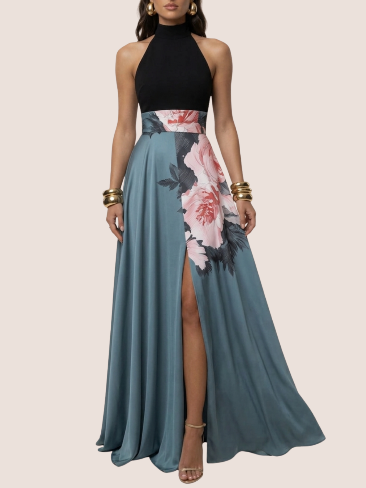 Giselle | Floral Sleeveless A-Line Maxi Dress