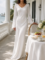 Grace | Women's Satin Long Sleeve Maxi Dress