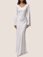 Grace | Women's Satin Long Sleeve Maxi Dress