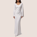 Grace | Women's Satin Long Sleeve Maxi Dress