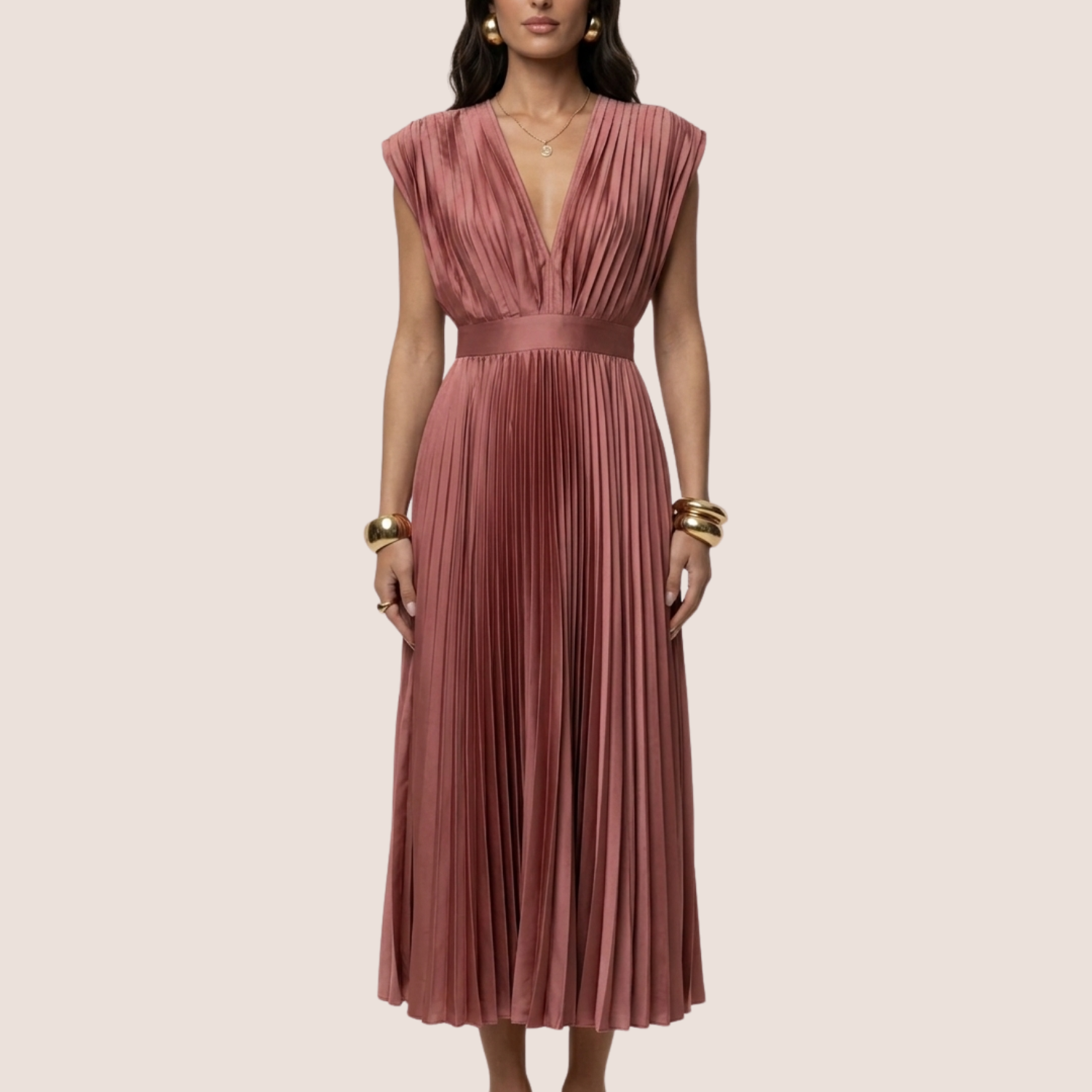 Sutton | Pleated Summer Midi Dress